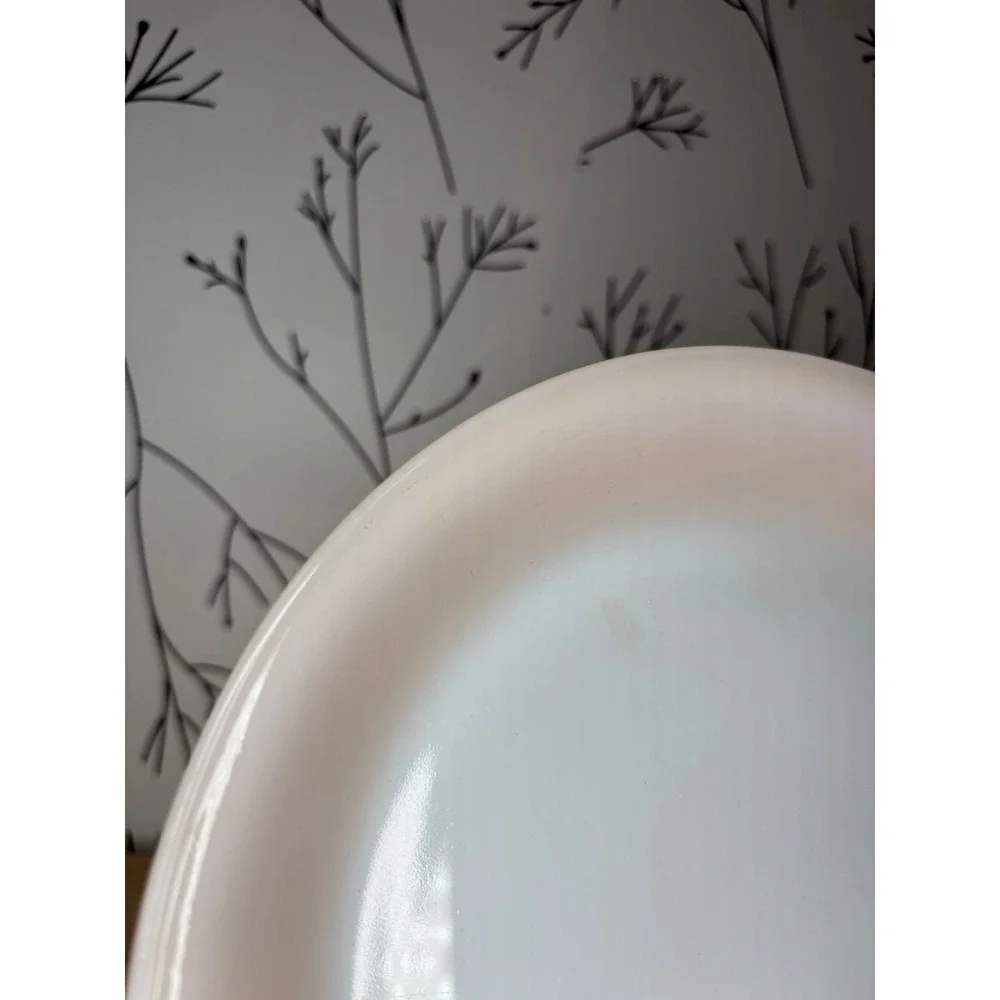 Fire-King Peach Lustre Milk Glass 9 Inch Pie Dish Vintage Ovenware Made in USA